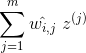 \sum_{j=1}^{m}\hat{w_{i,j}}\ z^{(j)}